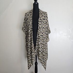 Moss Rose Swim Cover Up Women OS Kimono Style Beachy Animal Print Open Front